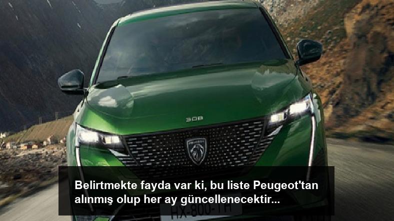 Peugeot'un Aralık 2024 Sıfır Araç Fiyat Listesi