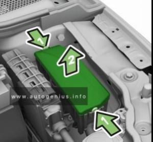 Skoda Kamiq (2019 - 2020) - fuse and relay box location - engine compartment