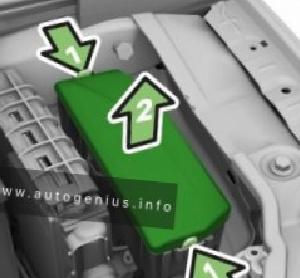 Skoda Scala (2019 - 2020) - fuse and relay box location - engine compartment