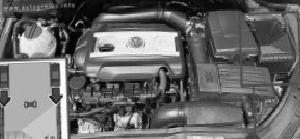 Volkswagen EOS (2006 - 2008) - fuse and relay box location - engine compartment