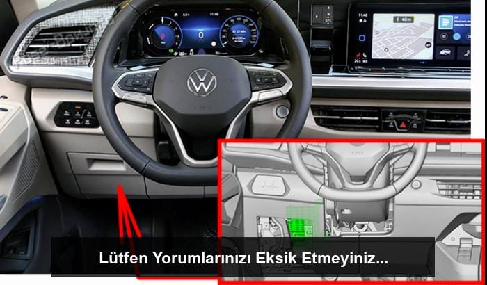 Yolcu bölmesindeki (LHD) sigortaların konumu: Volkswagen Multivan (T7; 2022-2024)